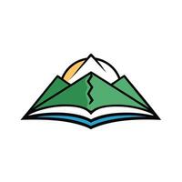 Mountain Top Transforming into Book Logo vector