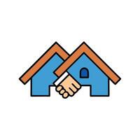 Real Estate Handshake House Logo vector