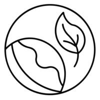 Minimal Globe with Natural Flow Logo vector