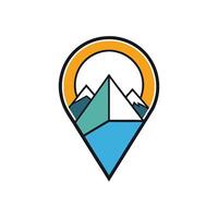 Abstract Mountain Evolving into Flag Logo vector