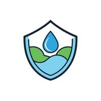 Shield and Leaf Hybrid Logo Concept vector