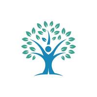 Negative Space Tree Bird Logo Design vector
