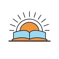 Sunrise and Book Learning Logo vector