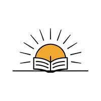 Sun Rising Behind Open Book Logo vector