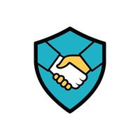 Shield and Handshake Fusion Logo vector