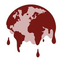 World Map Made of Chocolate Dripping vector