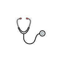 Blue Medical Stethoscope With Pulse Line vector