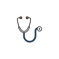 Heartbeat Line With Stethoscope Flat Design vector