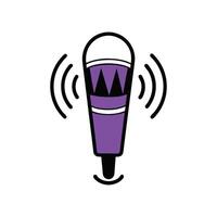 Modern Microphone With Sound Waves vector