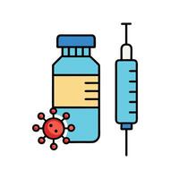 Immunization Vaccine Vial With Syringe vector