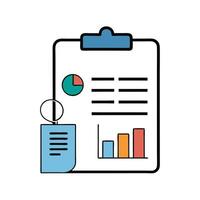 Medical File With Charts And Graph Clipboard vector