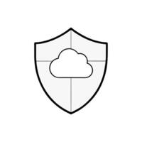Secure Cloud Technology Shield Logo vector