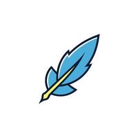 Feather Blending with Pen Nib Logo vector