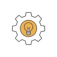 Gear With Lightbulb Innovation Concept vector