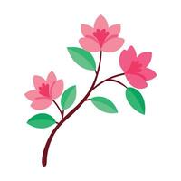 Floral Botanical Drawing Of Azalea Branch vector