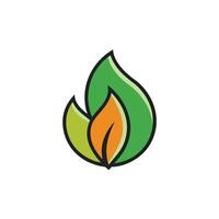 Fire Leaf Abstract Emblem Design vector