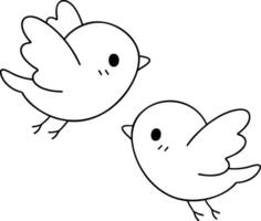 Cute cartoon birds flying together, showcasing playful and joyful expression vector