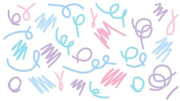 Soft pastel doodles in various shapes and sizes fill the space with a playful touch. This illustration offers a whimsical feel, ideal for creative projects or backgrounds vector