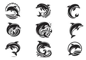 Dolphin Icon Set vector