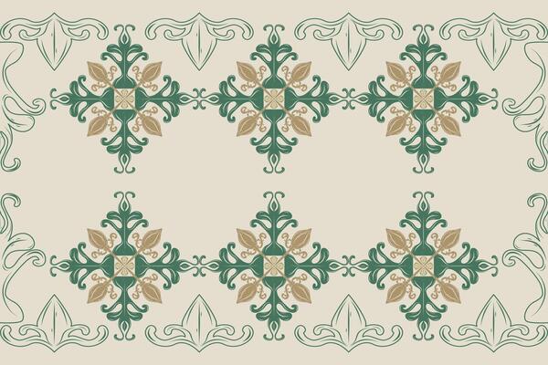 Elaborate Beautiful Damask Hand Drawing Botany Frame Stripe Style for Luxury Opulence Design Gold Green Filigree Pattern Artistic on Beige wallpaper border lace invitation silk embroidery cross stitch