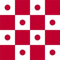 Circle dot red and white seamless checkered pattern vector