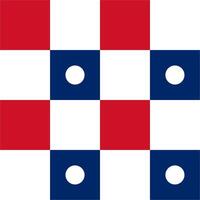 White circle, red and blue seamless checkered pattern vector