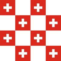 Red and white cross swiss seamless checkered pattern vector