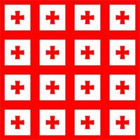 Red and white with cross sign Georgia seamless checkered pattern vector