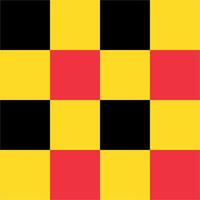 Black, yellow and red seamless checkered pattern vector
