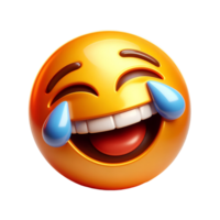 3D Laughing Emoji with Tears of Joy, Smiling Face Expression, Cartoon Character png