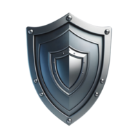 3D Metallic Shield with Inner Protection Layers - Security and Defense Concept Illustration png