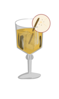 drink with a straw and a apple slice png