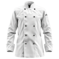 White Chef Uniform with Black Buttons Isolated on Transparent Background png