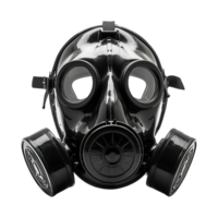 Heavy-Duty Black Respirator Mask with Dual Air Filters Isolated on Transparent Background png