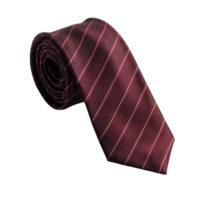 Elegant Red and Burgundy School Tie with Thin Stripe Patterns Isolated on Transparent Background png