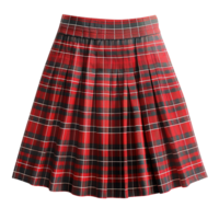 Classic Red Checkered School Skirts Isolated on Transparent Background png