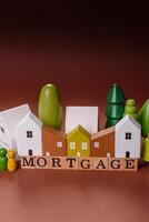 Real estate or property bought with a mortgage, purchase or sale of apartments photo