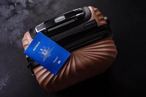 International passport of Australia on a suitcase photo