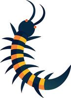 Stylized Centipede Illustration in Yellow and Black vector