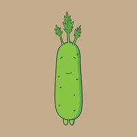 Smiling Celery Character vector