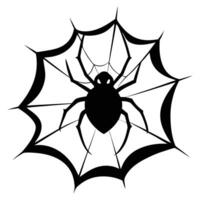 Spider in Web Silhouette vector