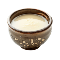 Close-Up of Traditional Amazake in Ceramic Bowl Isolated on Transparent Background png