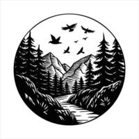 Sunrise Over Mountain Range vector