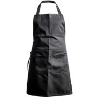 Sleek Black Cooking Apron with Tool Pockets Isolated on Transparent Background png