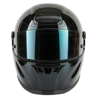 Modern Aerodynamic Black Full Face Helmet with Dark Tinted Shield Isolated on Transparent Background png