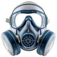 Full Face Industrial Respirator Mask with Dual Cartridge Filters and Clear Goggles for Chemical and Dust Protection Isolated on Transparent Background png