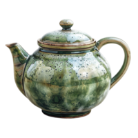 Authentic Handcrafted Japanese Ceramic Teapot with Unique Glazing Patterns and Classic Shapes Isolated on Transparent Background png
