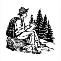 Sitting On A Rock vector