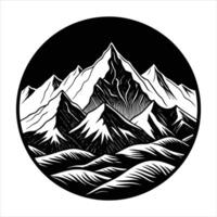 aerial view of mountain range snow vector