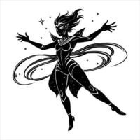 fantasy world jazz pose floating vector